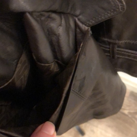 Cole Haan Women's Espresso  Lambskin Leather Hidden Button Down Jacket Coat Sz M - Picture 6 of 17